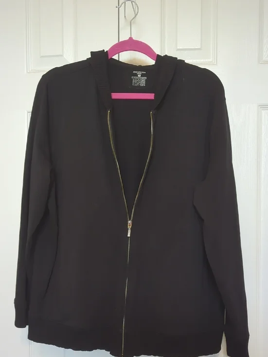 Jones New York Sport Jacket Hoodie Black 1X - Picture 1 of 4